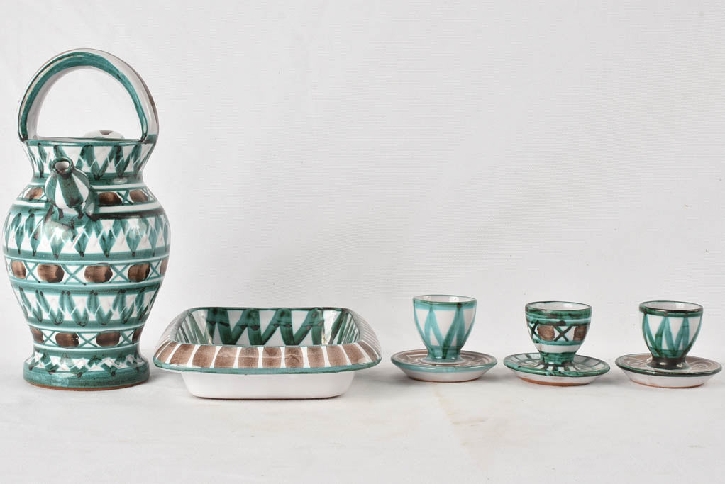 Collection of Picault ceramics w/ 5 egg cups