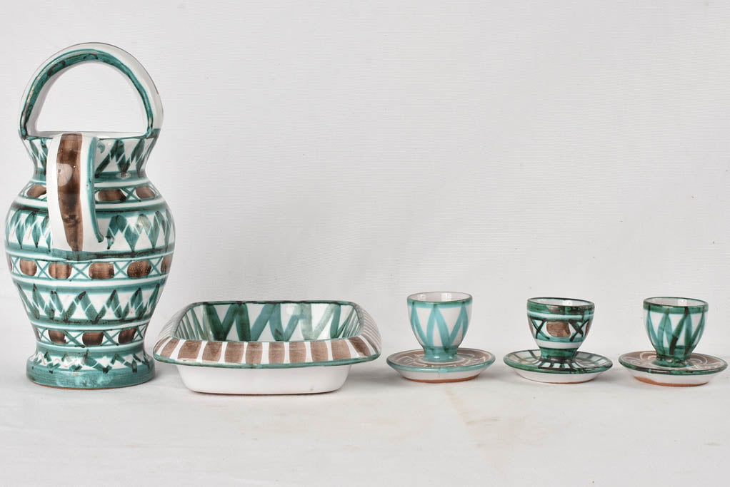 Collection of Picault ceramics w/ 5 egg cups