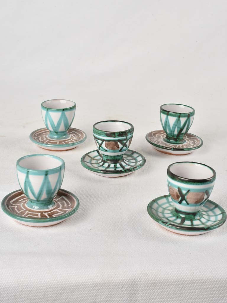 Collection of Picault ceramics w/ 5 egg cups