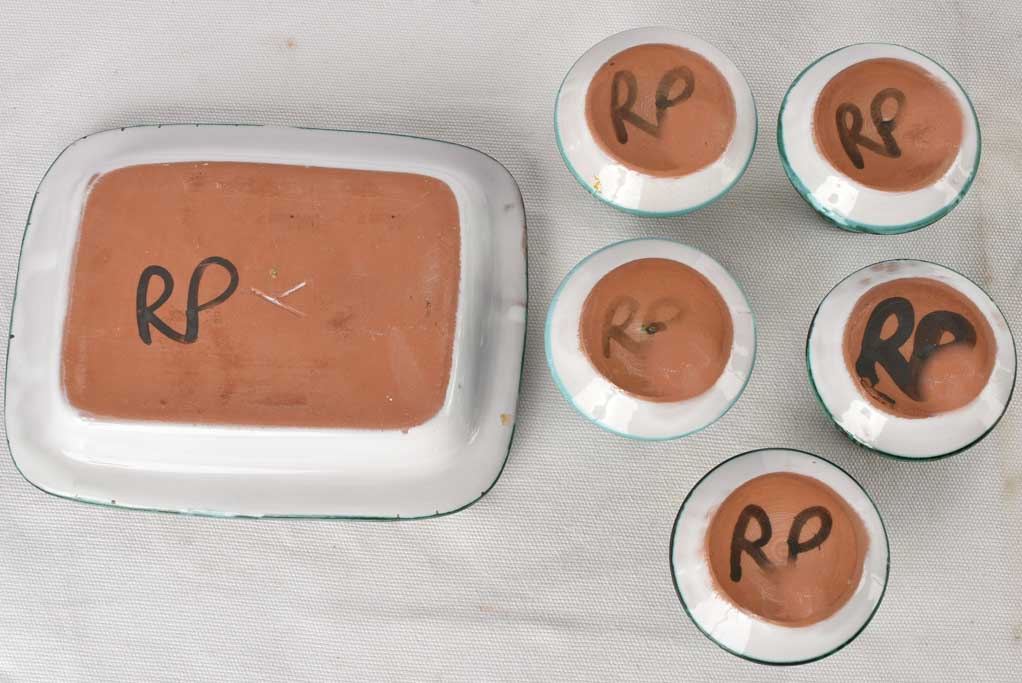 Collection of Picault ceramics w/ 5 egg cups