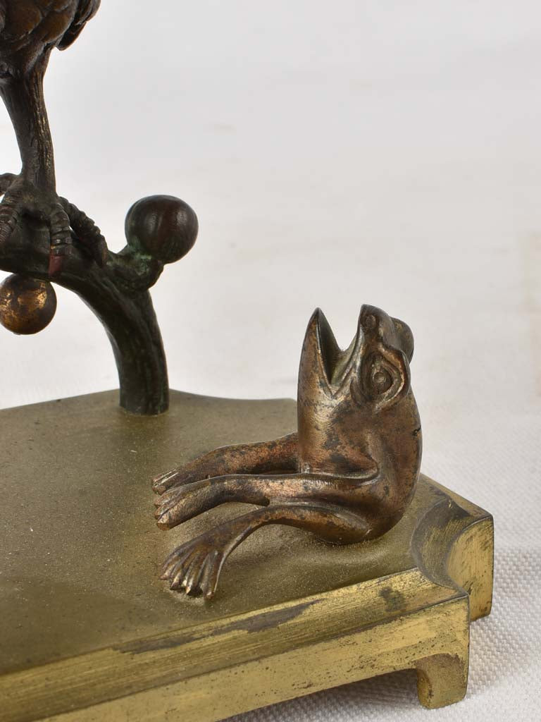 Owl & frog sculpture - early 20th century 8¼"