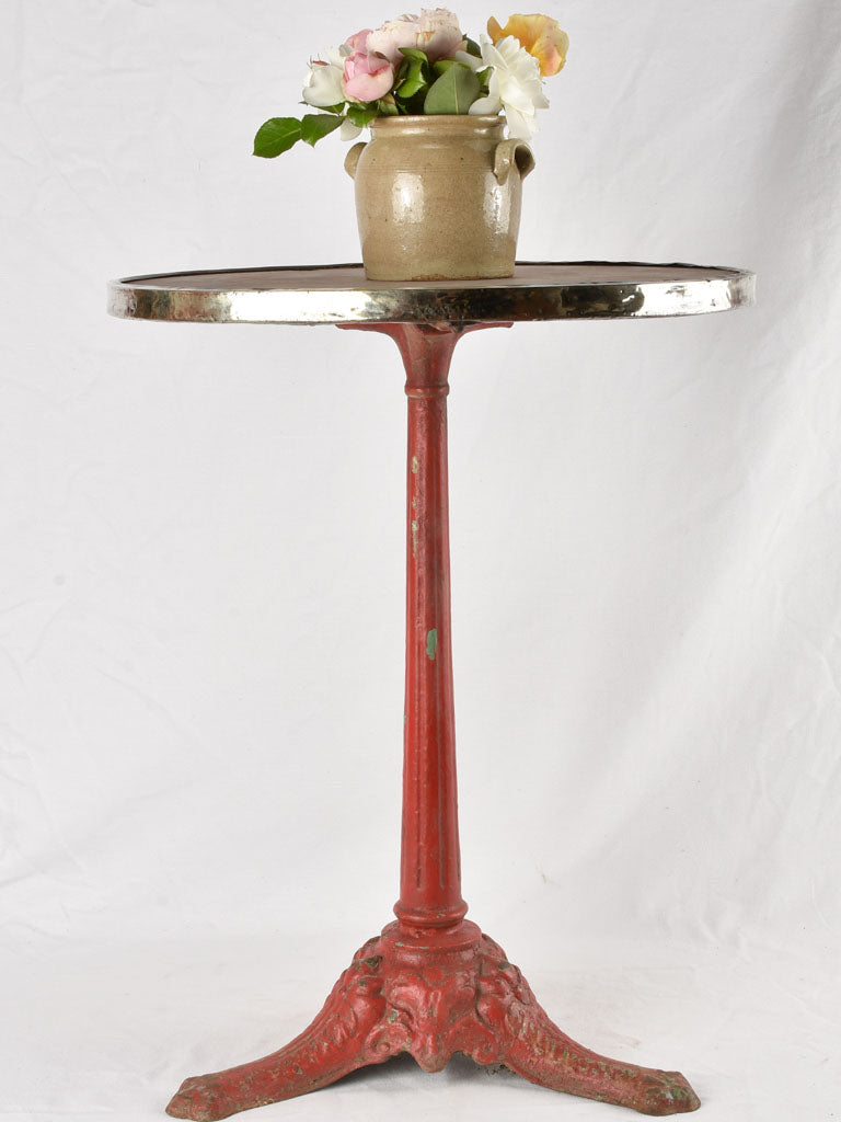 Red marble bistro table - early 20th century 21¾"