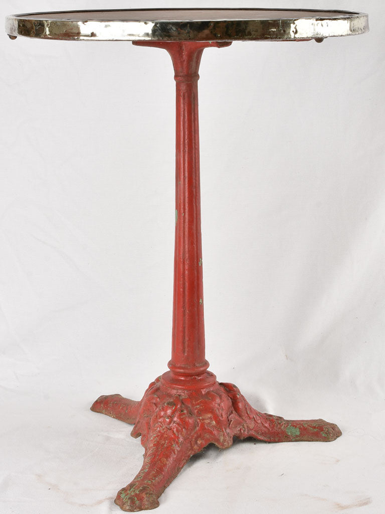 Red marble bistro table - early 20th century 21¾"