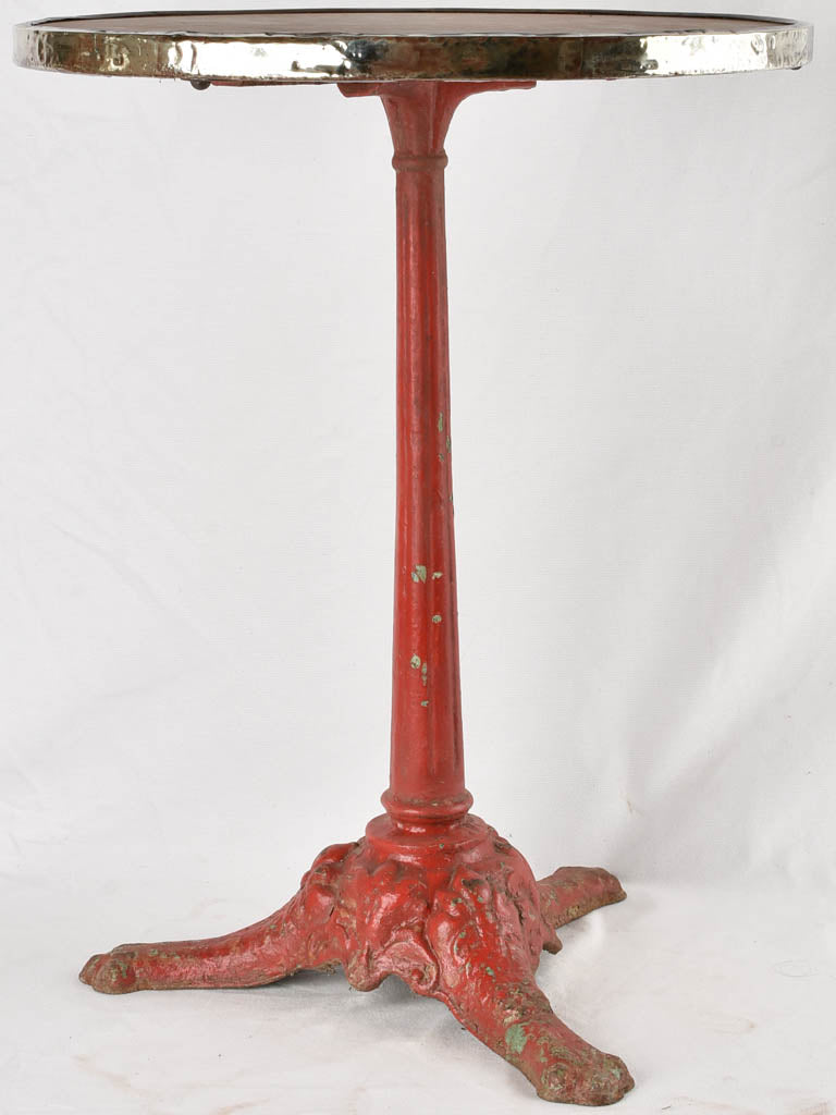 Red marble bistro table - early 20th century 21¾"
