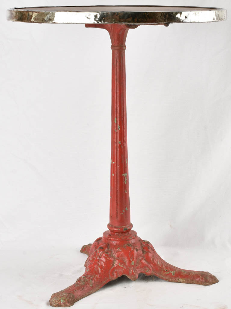 Red marble bistro table - early 20th century 21¾"