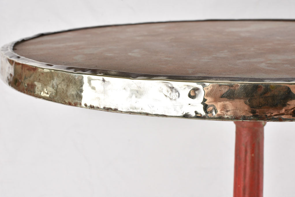 Red marble bistro table - early 20th century 21¾"