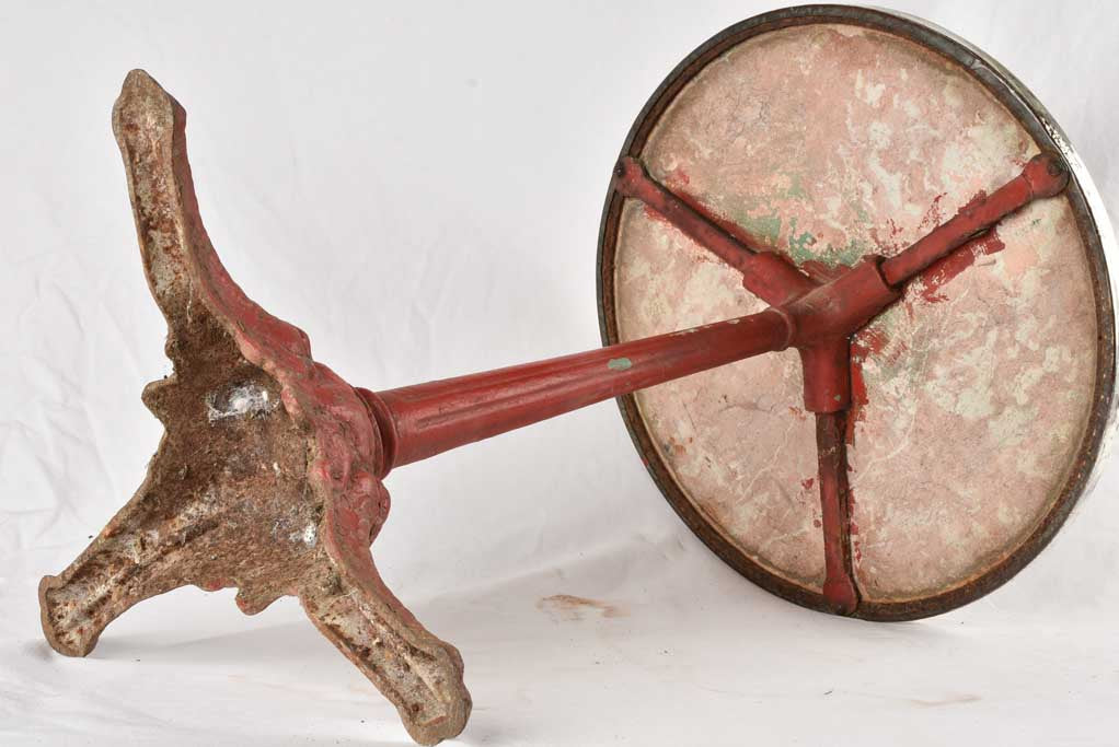 Red marble bistro table - early 20th century 21¾"