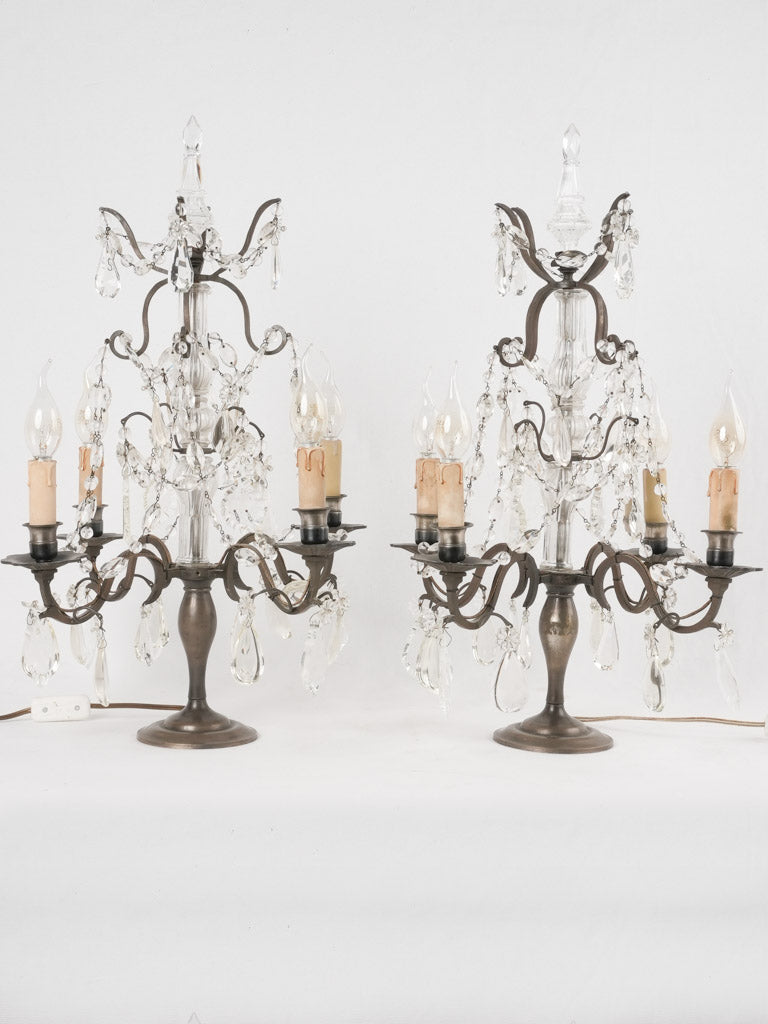 Timeless sparkling crystal table girandoles