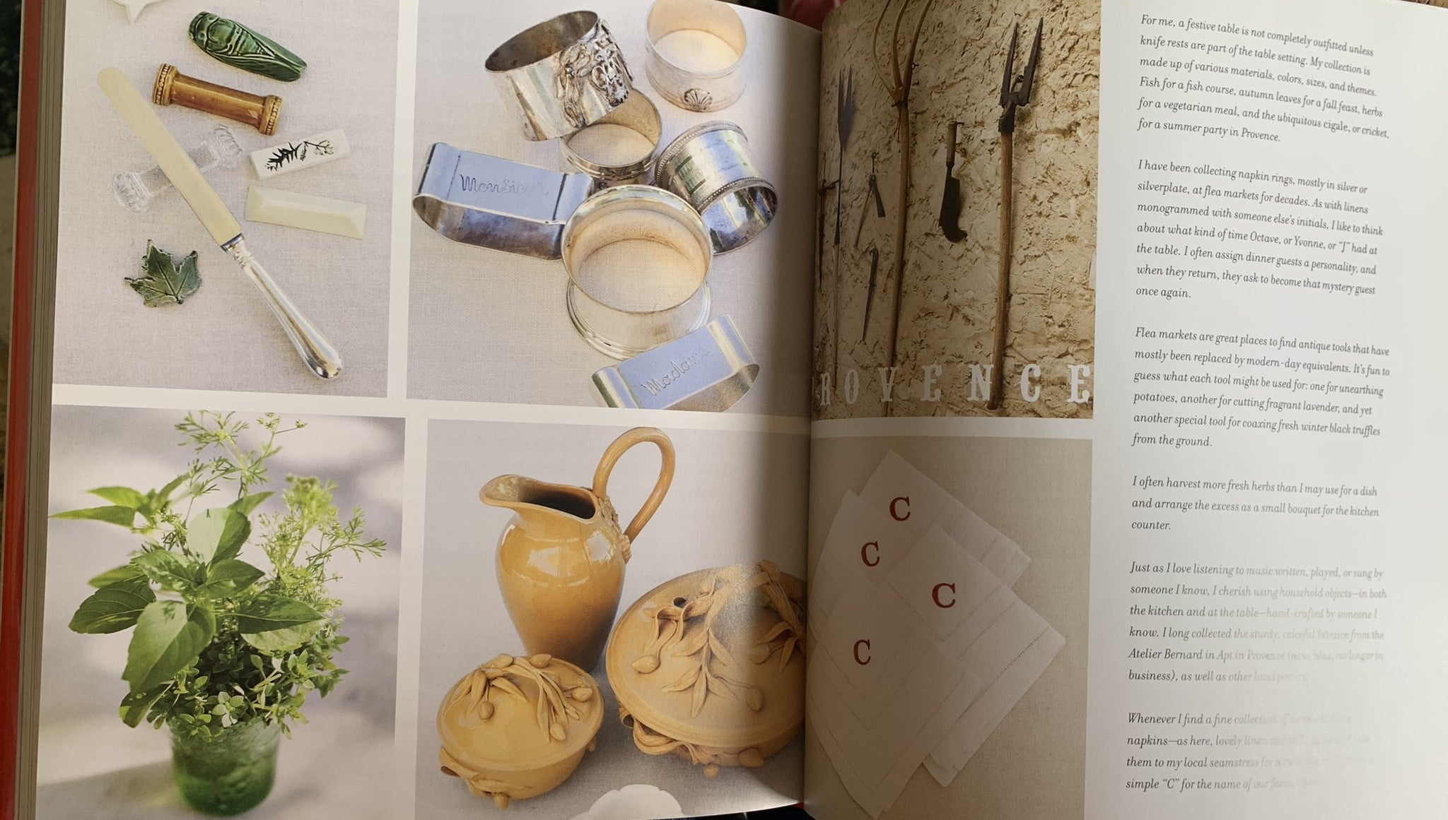 Three yellow-glazed ceramics from Apt w/ olive branches & grape motifs