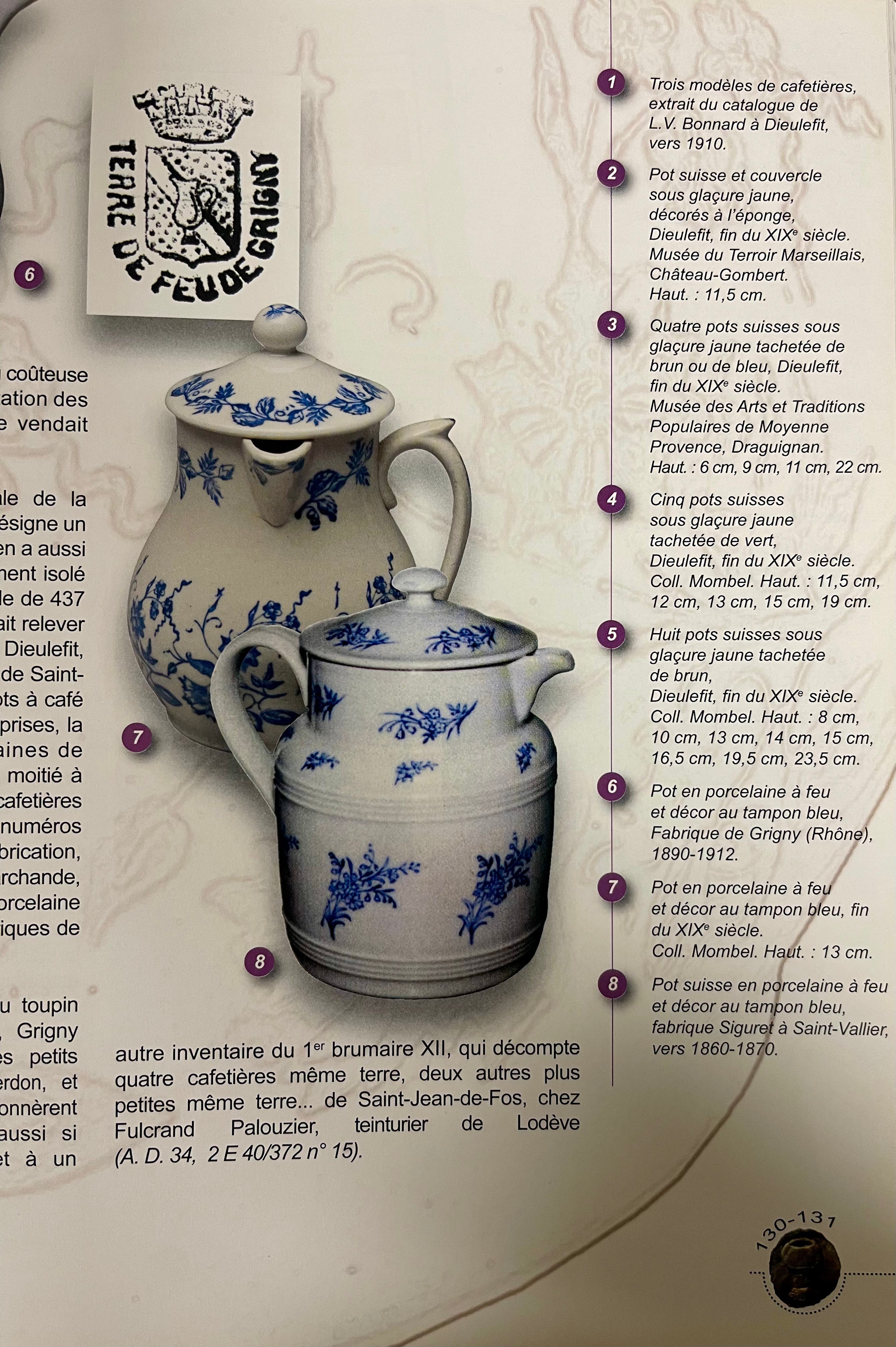 Antique milk creamer from Saint-Uze, France