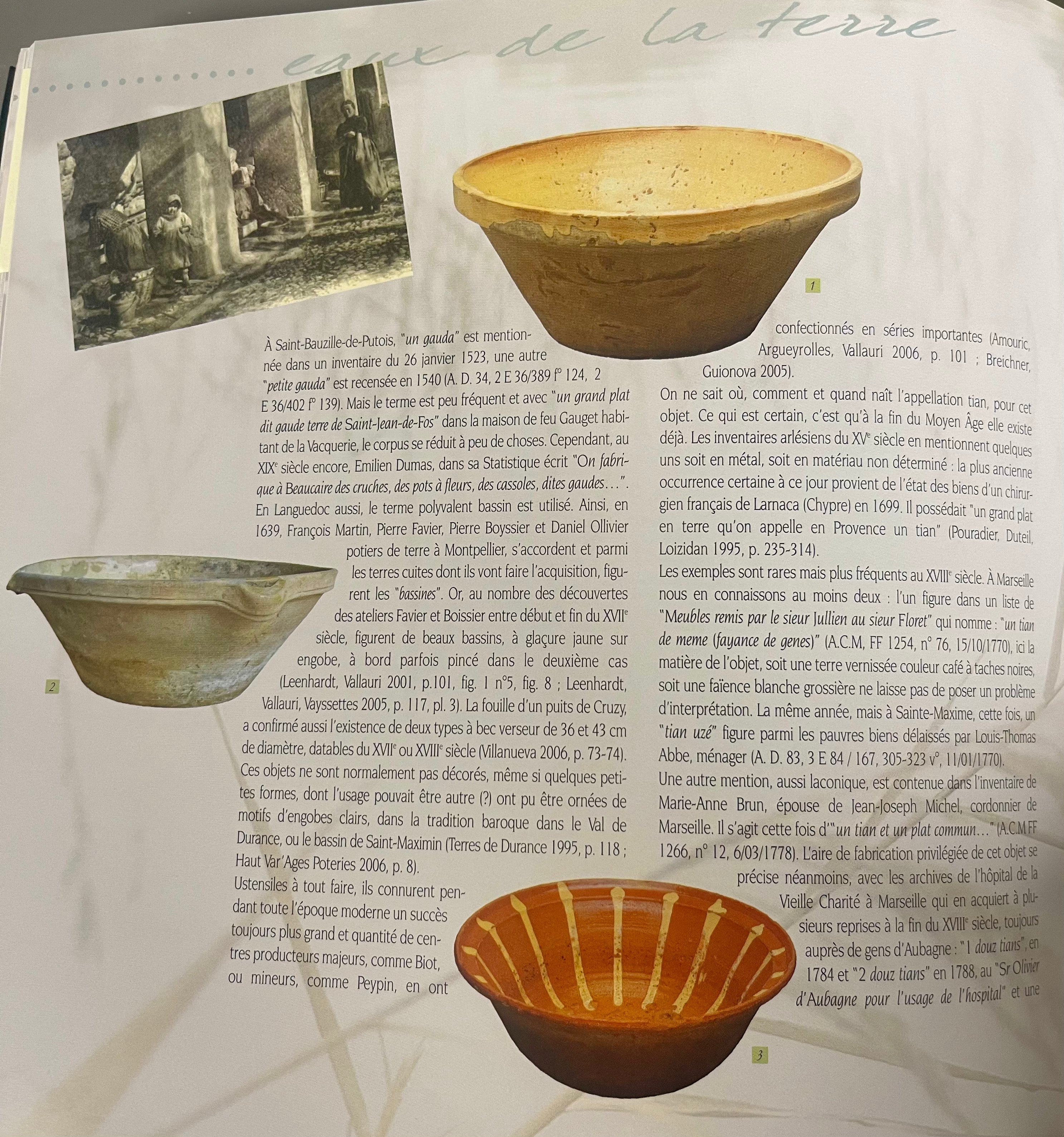 Delightful large French green terracotta mixing bowl