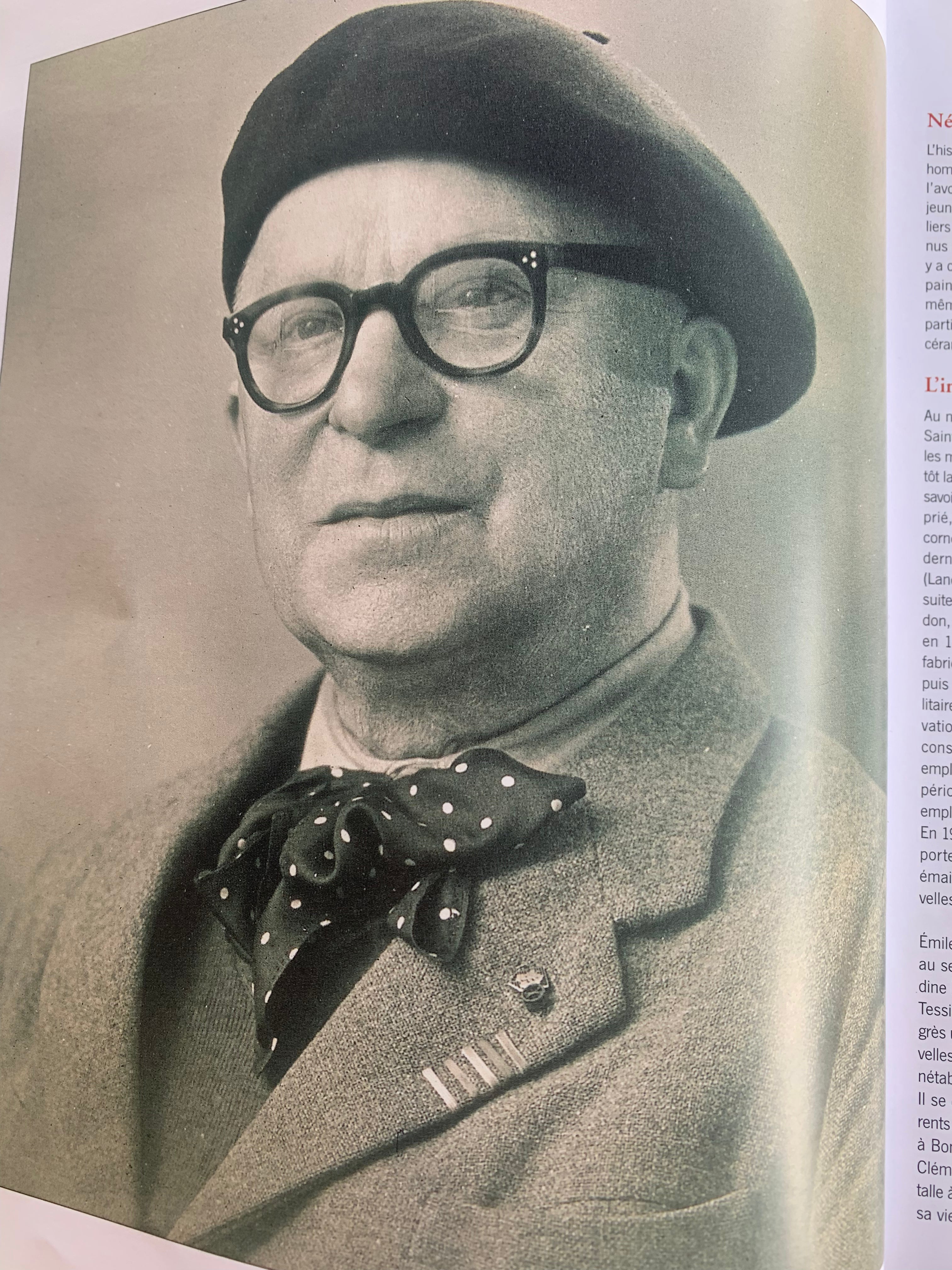 Vintage Émile Tessier Pitcher w/ fleur de Lys- white 9¾"