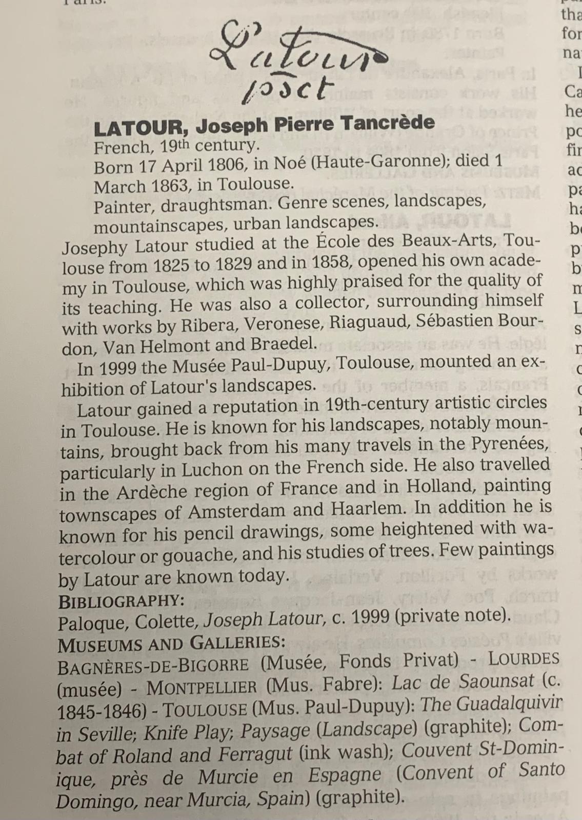 Animated landscape by Joseph Latour (1807 - 1865) - oil on canvas 1838- 24½" x 29½"