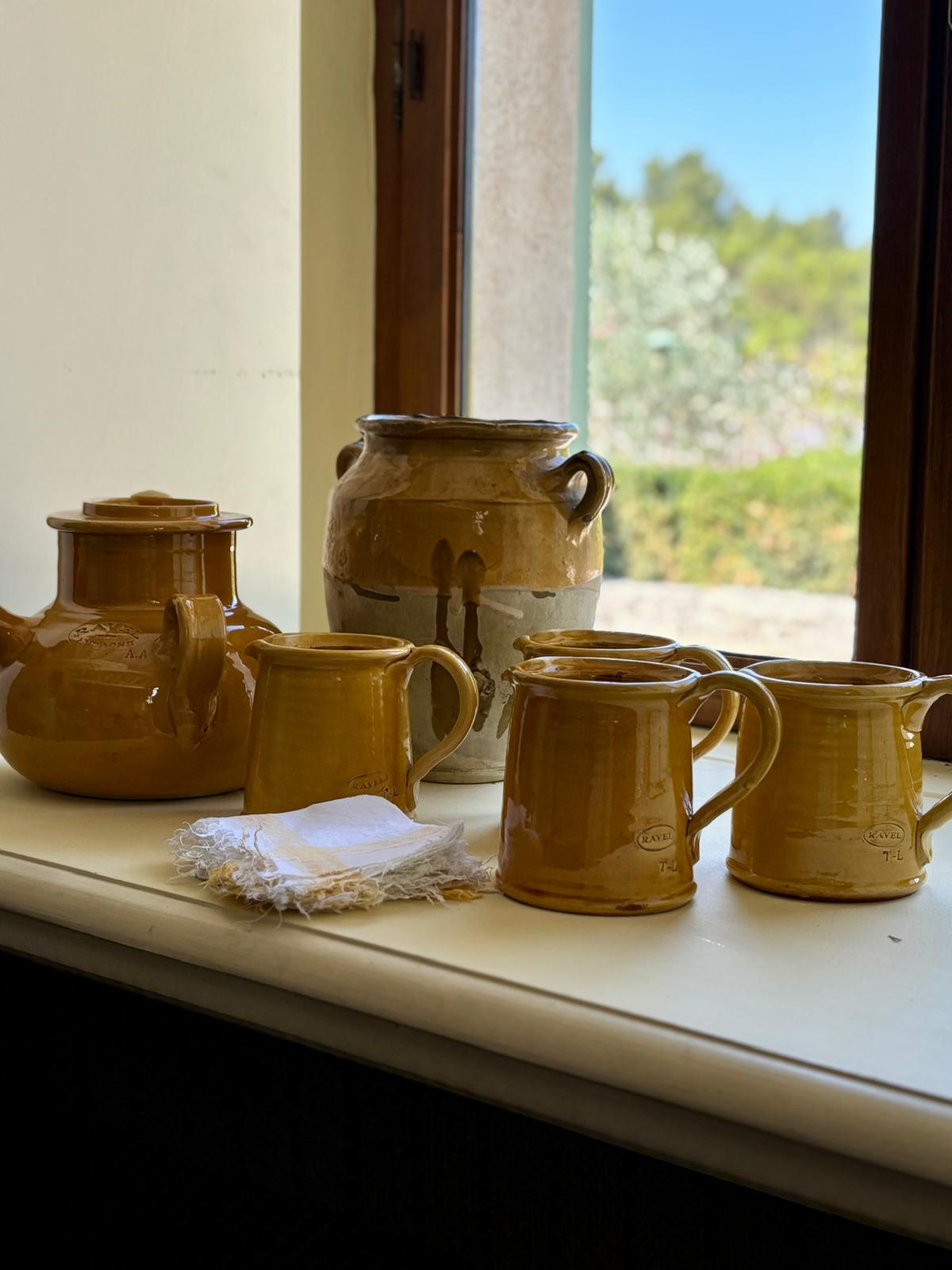 Ravel pitcher w/ ocher glaze 2 - 5½"