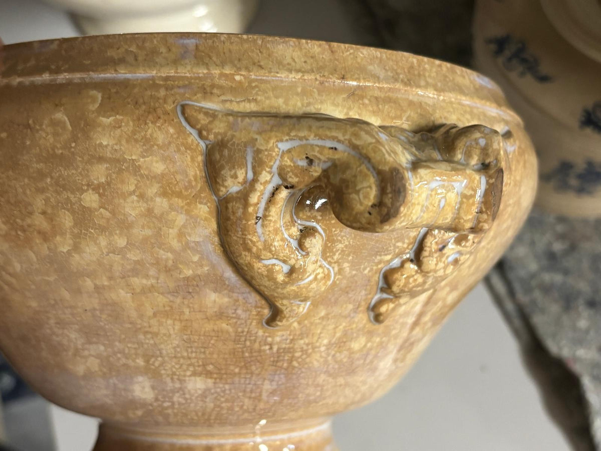 Sarreguemines French soupière with brown glaze - late 19th century
