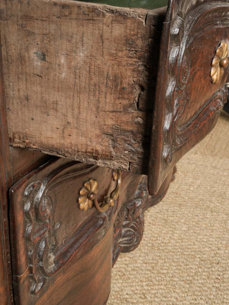 Warm finish walnut commode