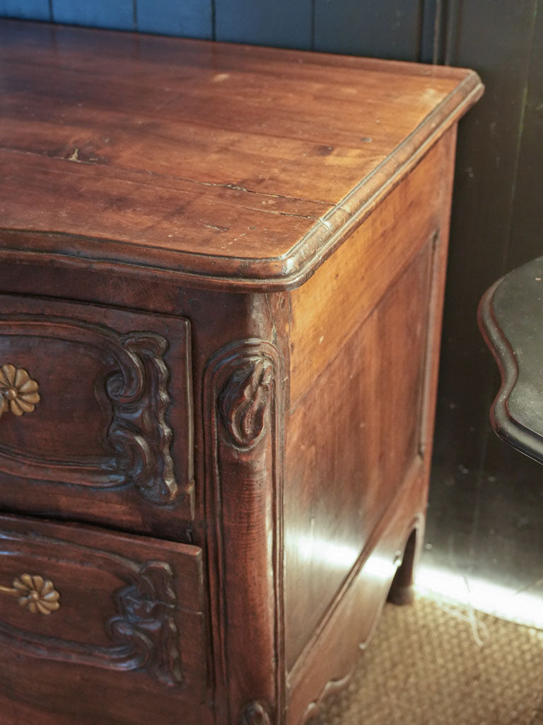 Graceful walnut French commode