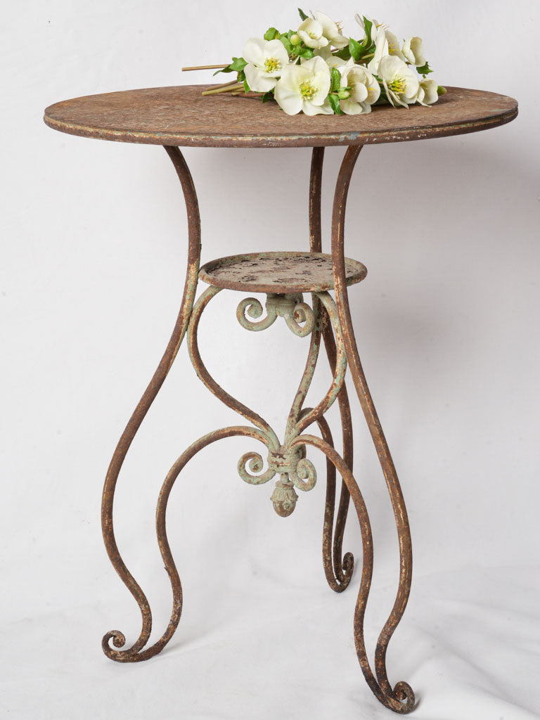 Aged greenhouse accent gueridon table  