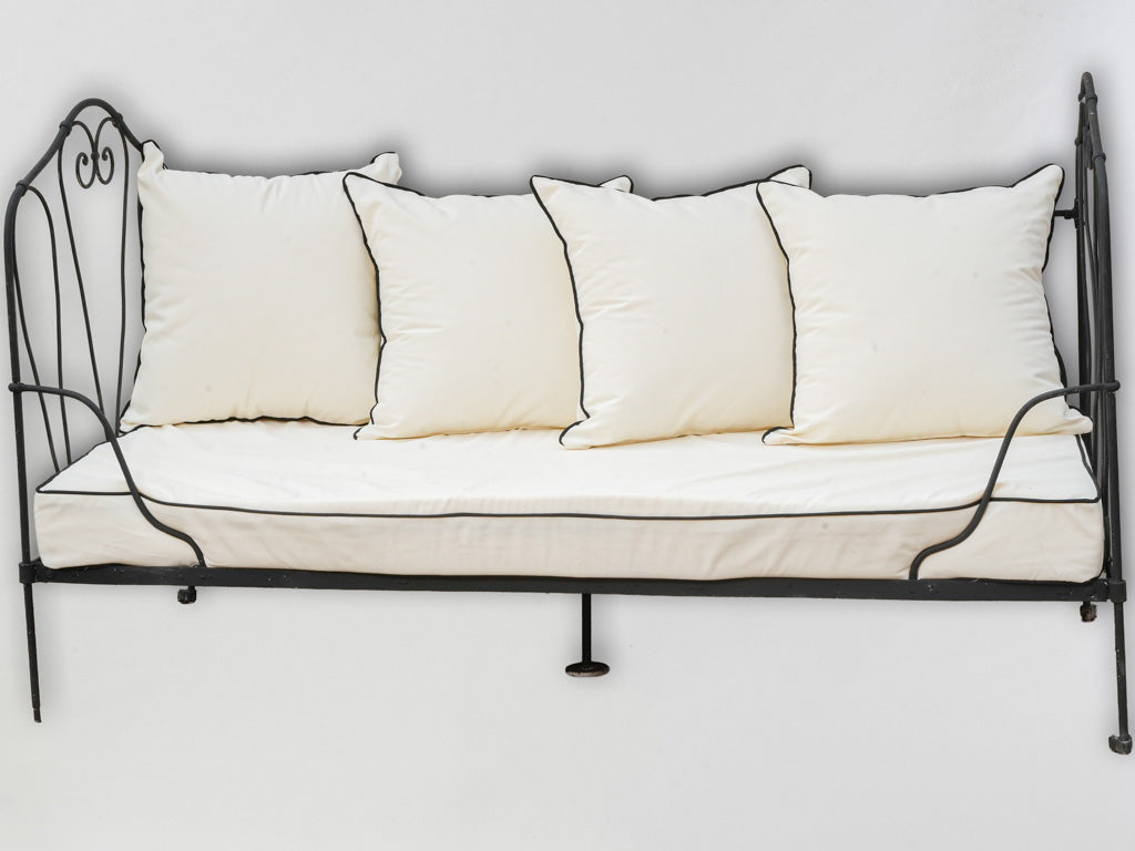 Elegant matte black framed bench