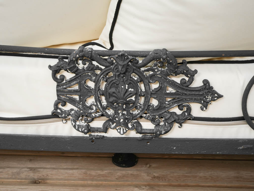 Ornate French vintage iron bench