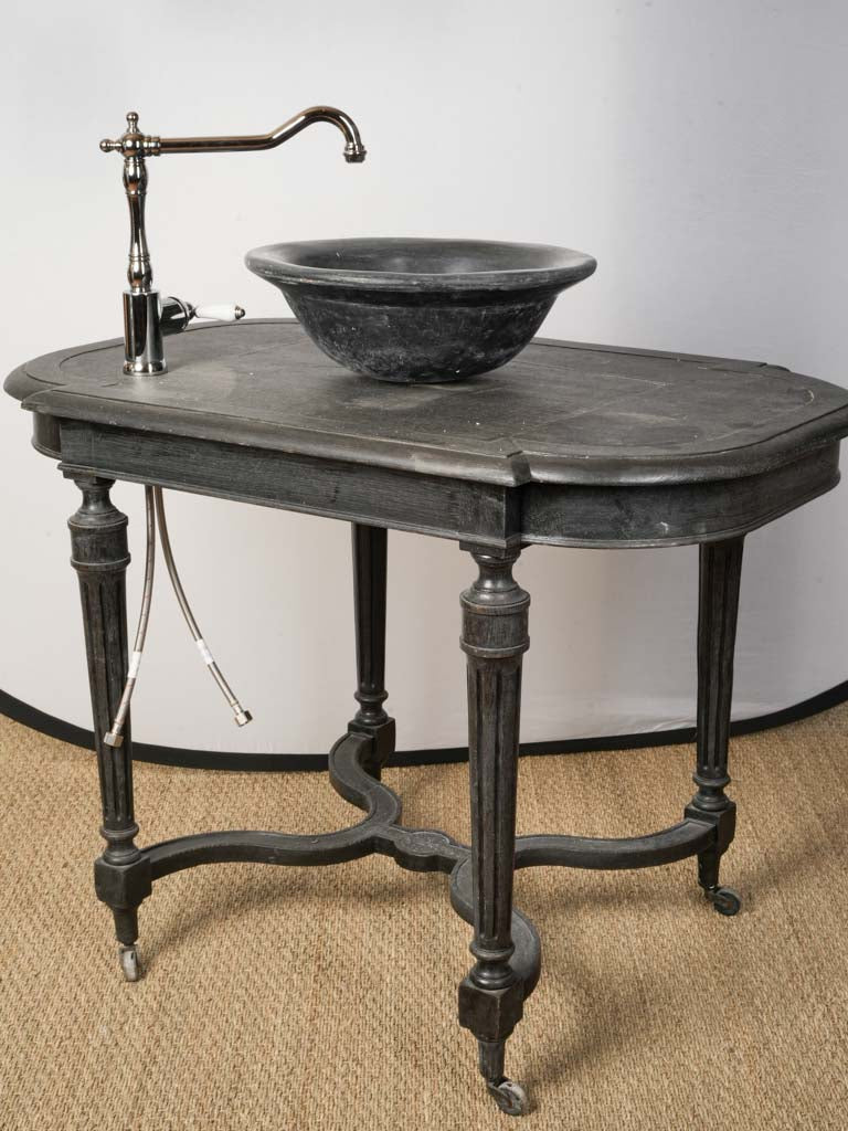 Gently worn black paint table  