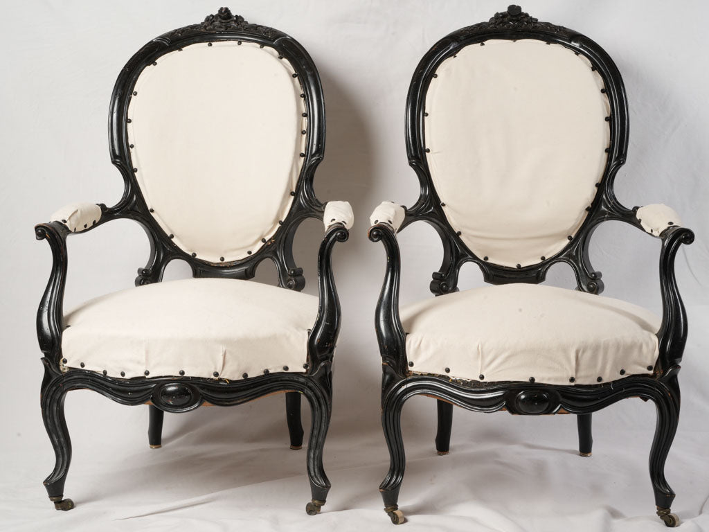 Sculptural Second Empire armchairs