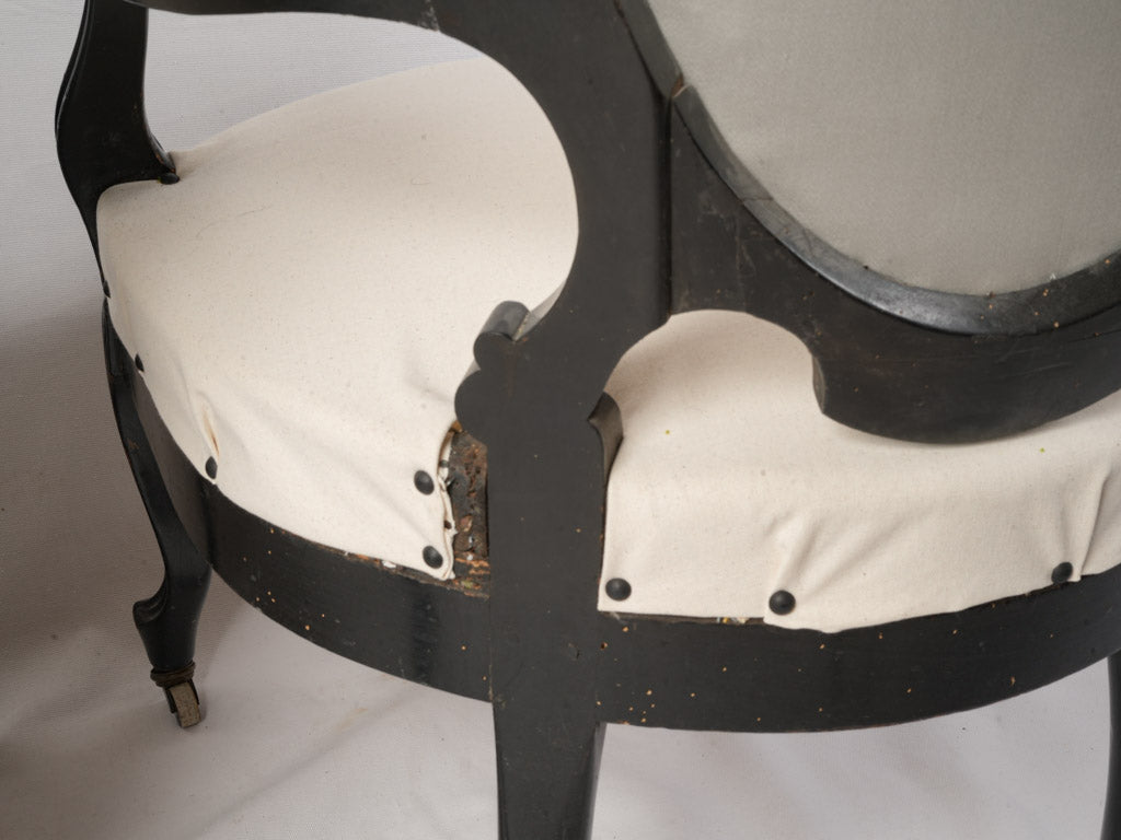 Patterned silk fabric chairs