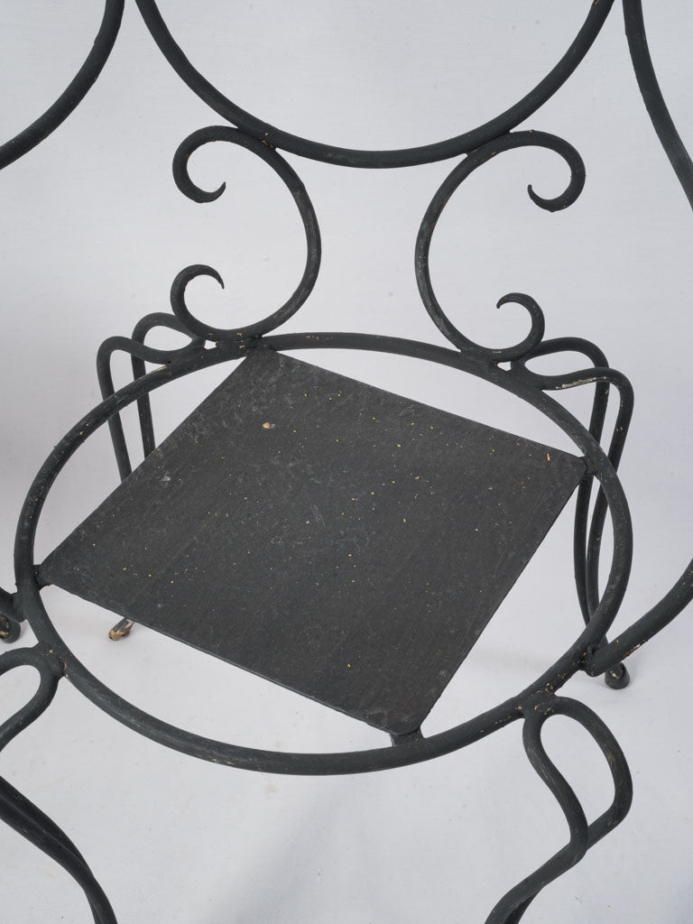 Black patina French café chairs