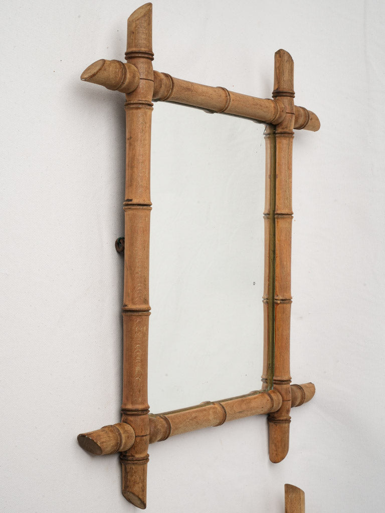 Organic stylish turned-wood mirror