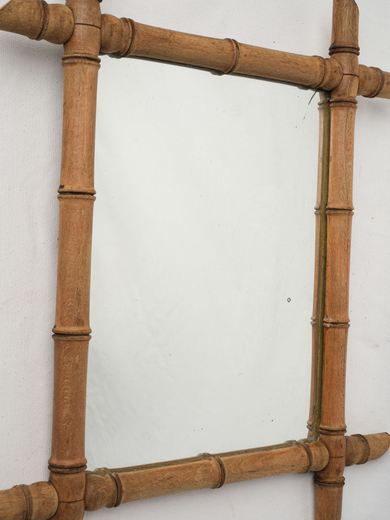 Natural tone distressed bamboo mirror