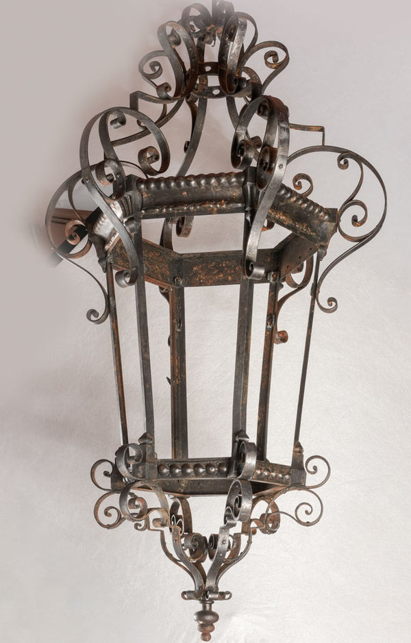 Nineteenth-century decorative scrollwork hanging lantern