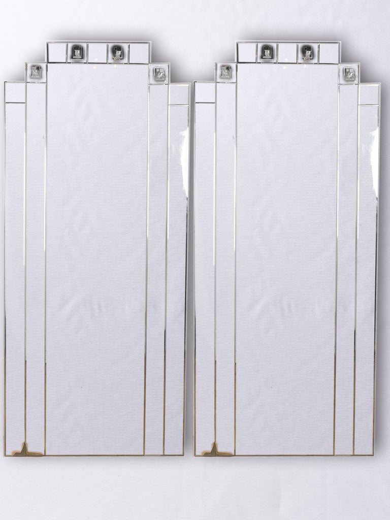 Vintage Art Deco mirrored wall hooks