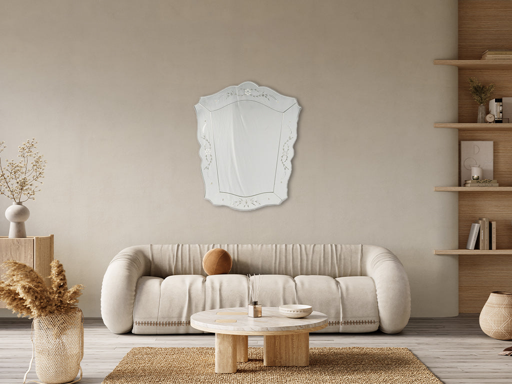 Aged Venetian design mirror adornment