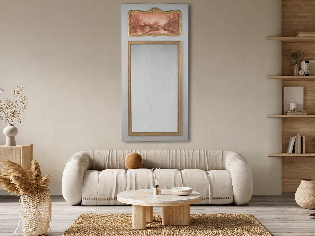 Aged elegance French mirror with landscape