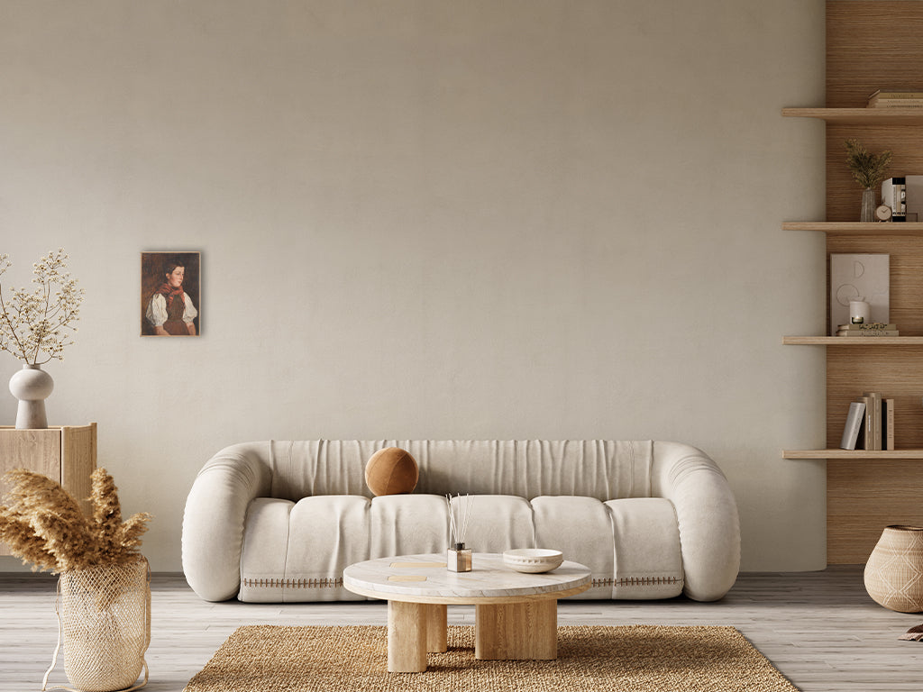 Rustic aesthetic young woman portrait