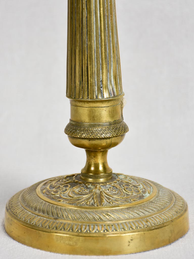 Antique French transition bronze candlestick 11"