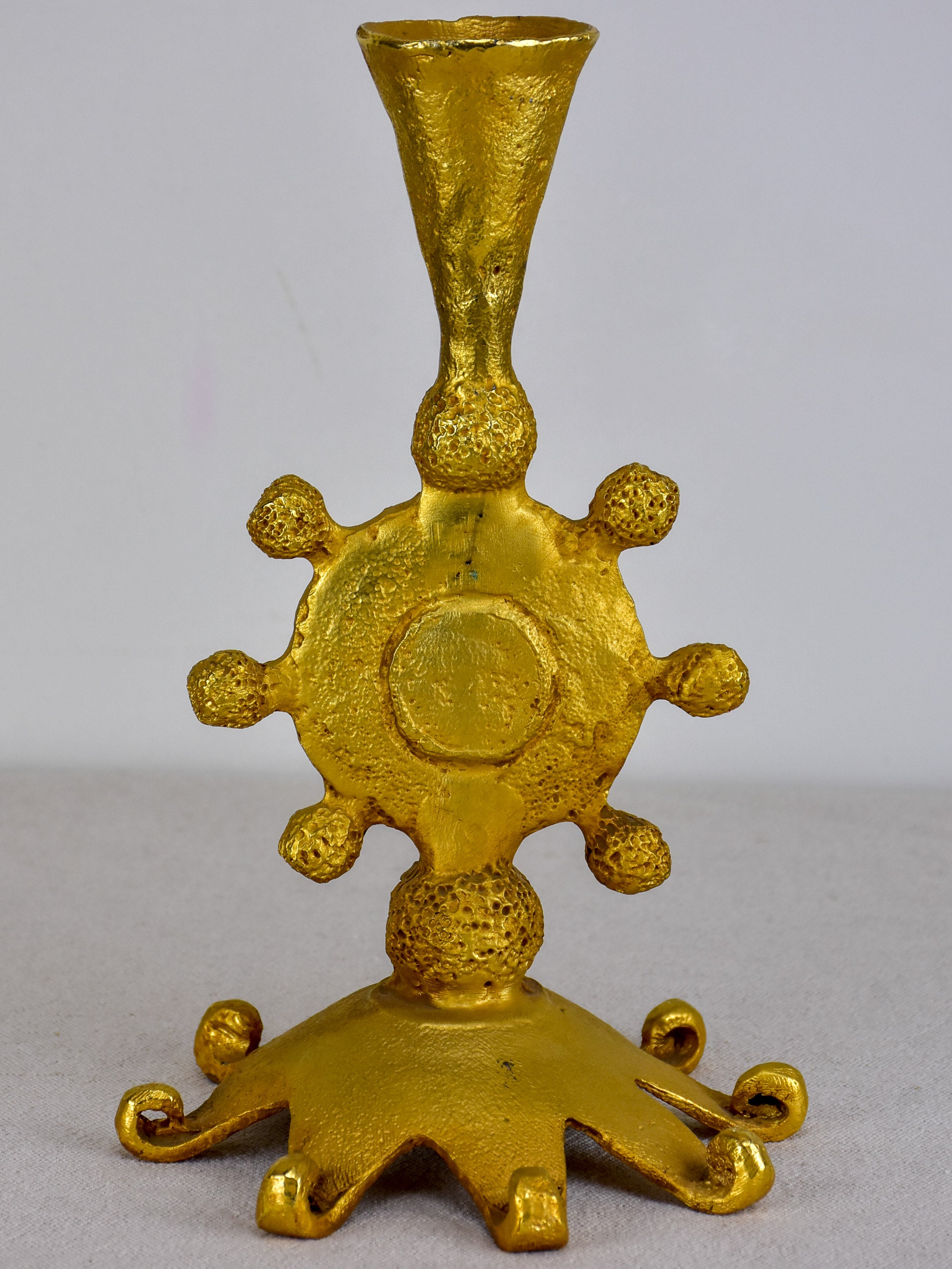 Vintage Fondica gilded bronze candlestick