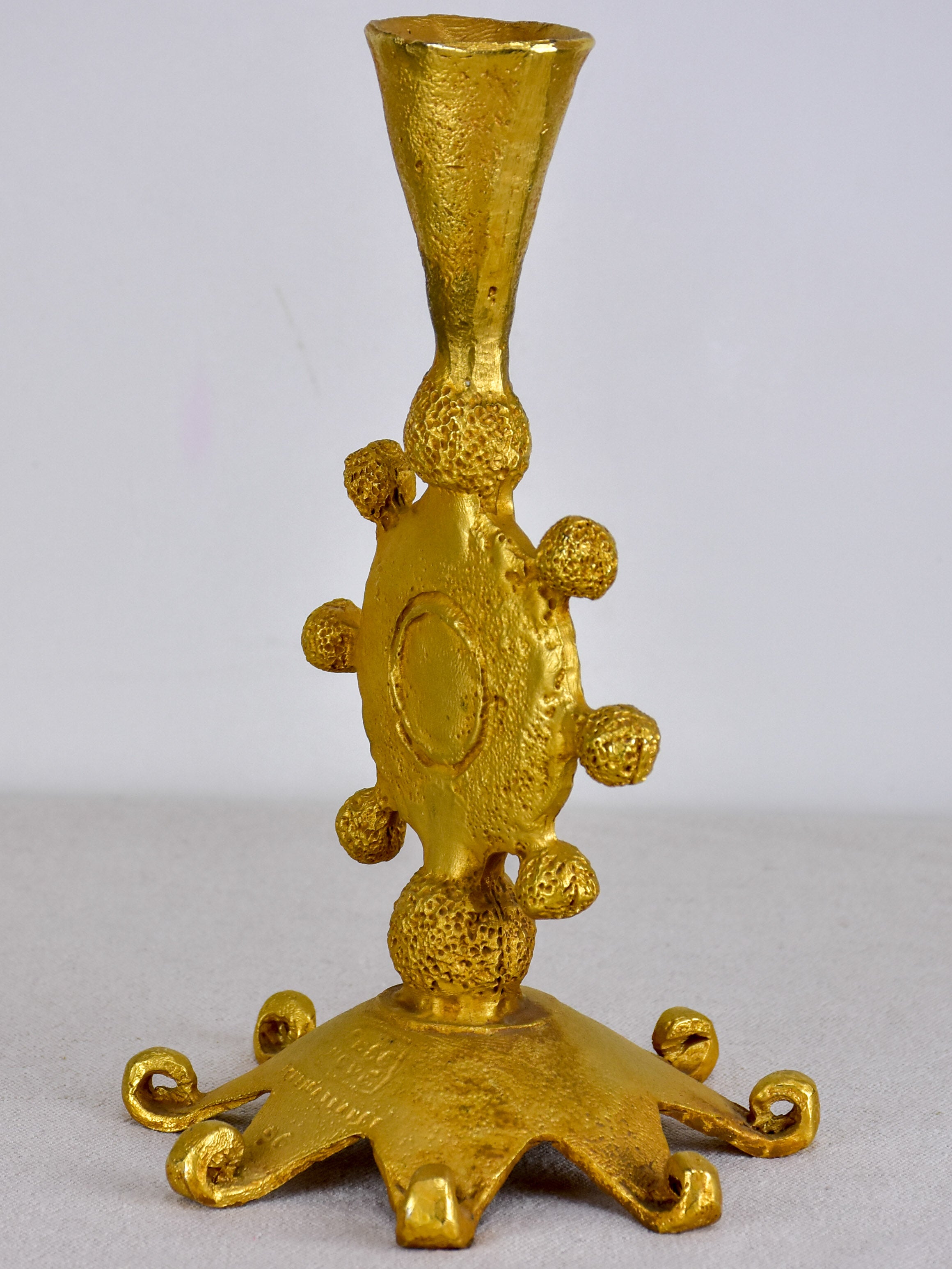 Vintage Fondica gilded bronze candlestick