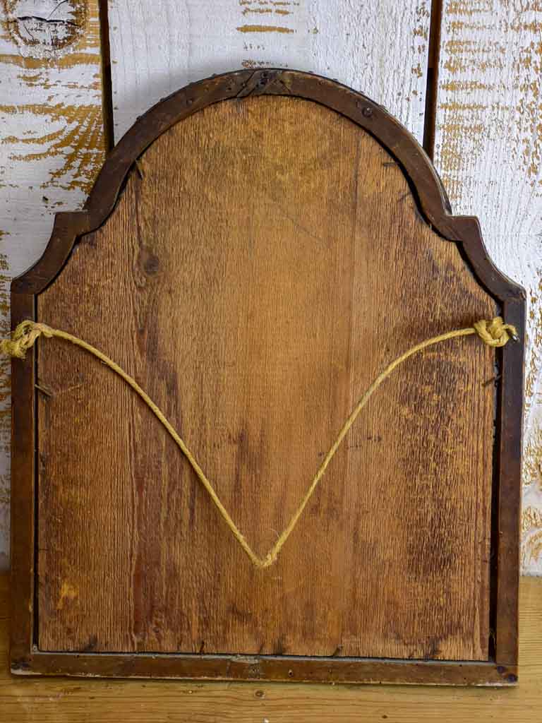 Antique French chapeau gendarme mirror - petite