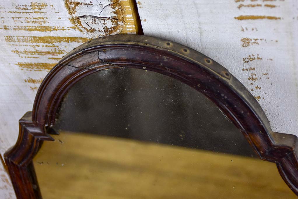 Antique French chapeau gendarme mirror - petite