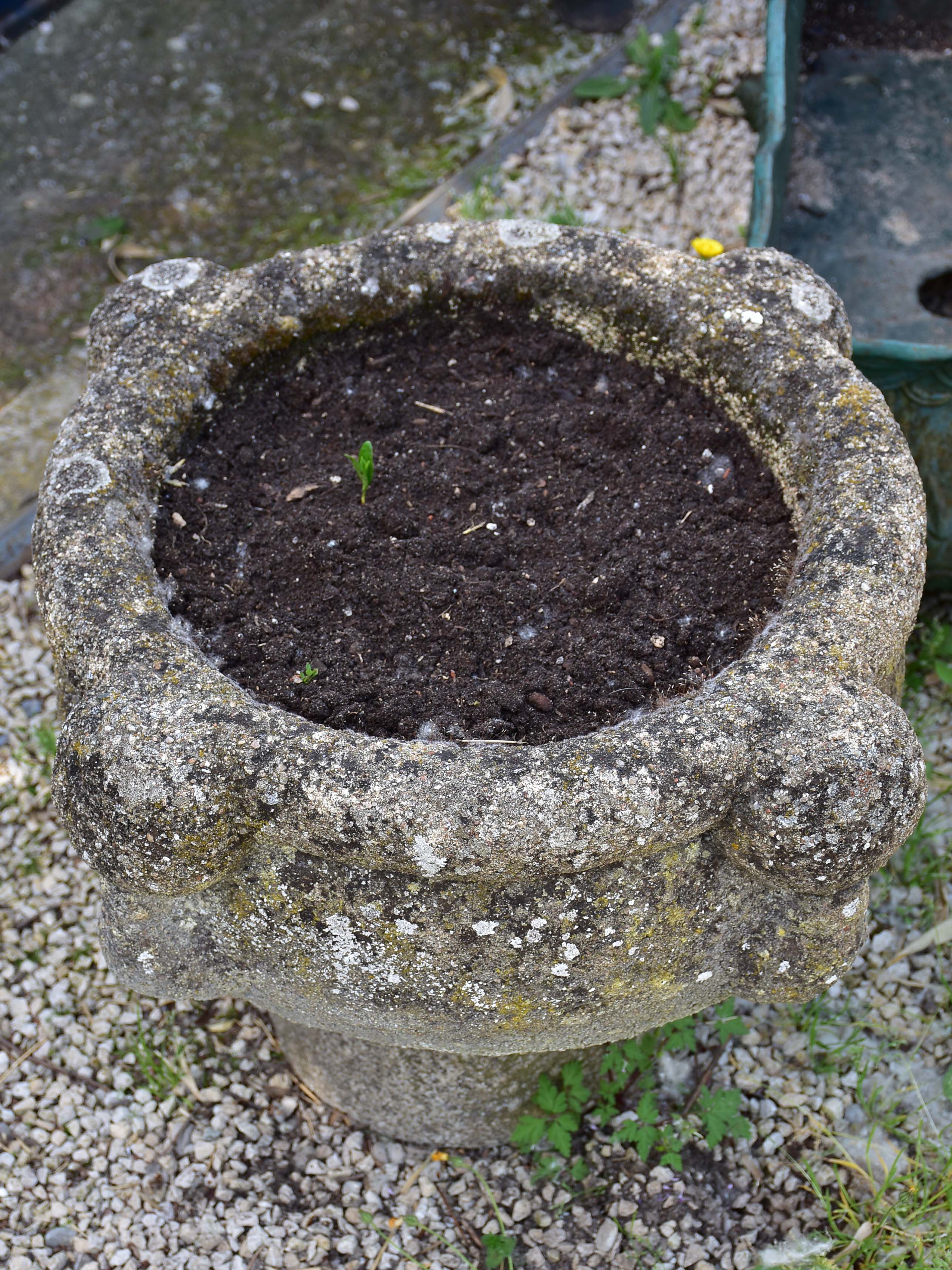 Pair of 18th century French garden planters - mortar shape