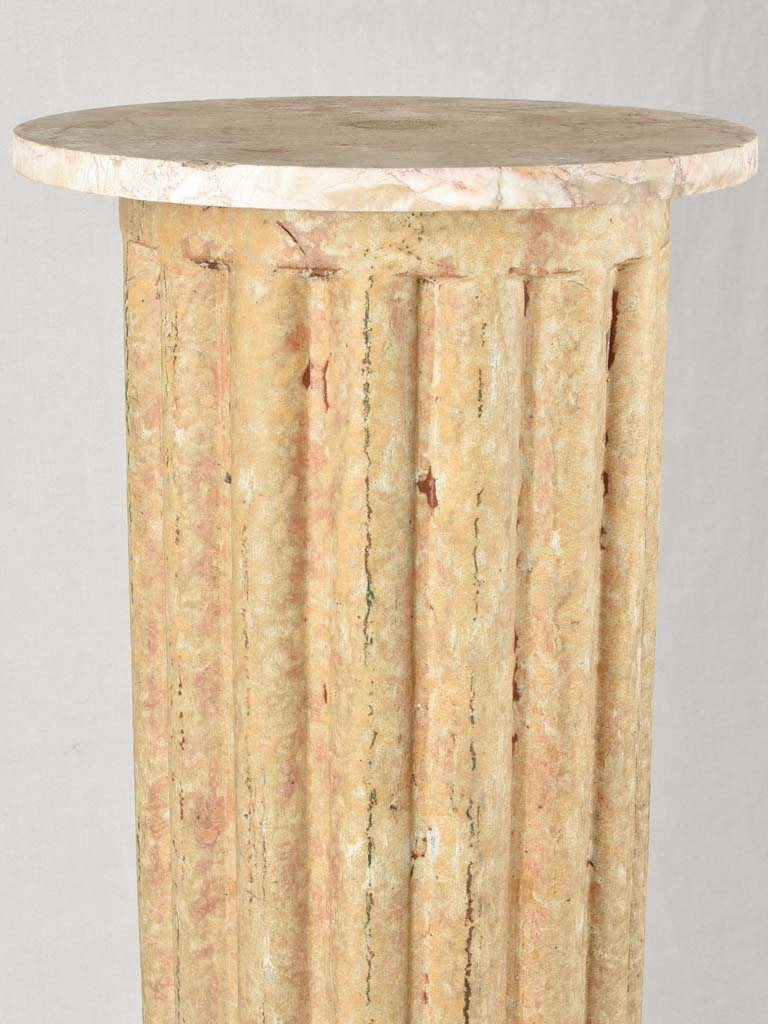 Aged sandstone display for artwork