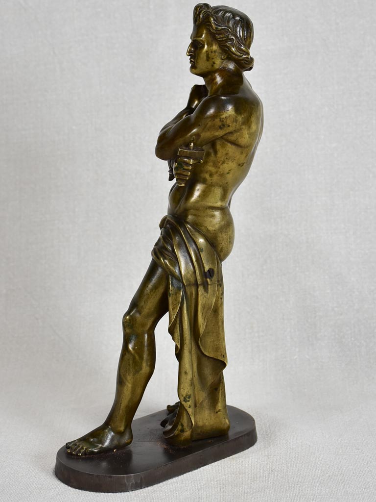 19th-century bronze sculpture of Spartacus attributed to Denis Foyatier (1793-1863) 11¾"