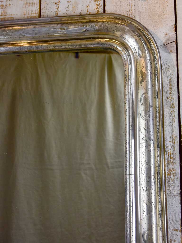 19th Century Louis Philippe mirror with silver leaf frame 29¼" x 42½"