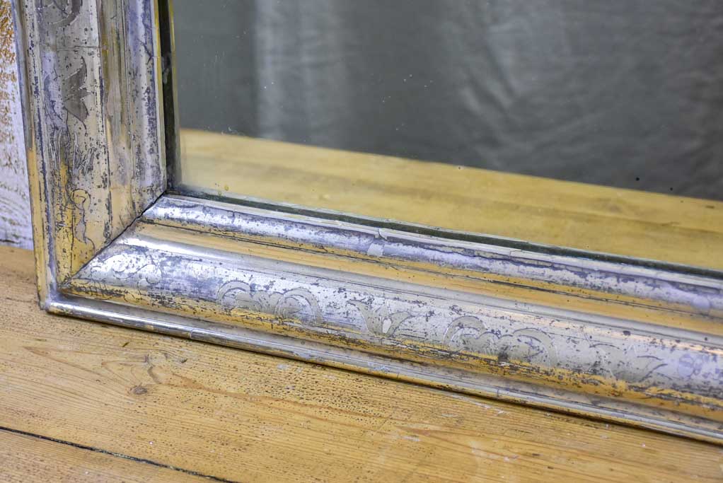 19th Century Louis Philippe mirror with silver leaf frame 29¼" x 42½"