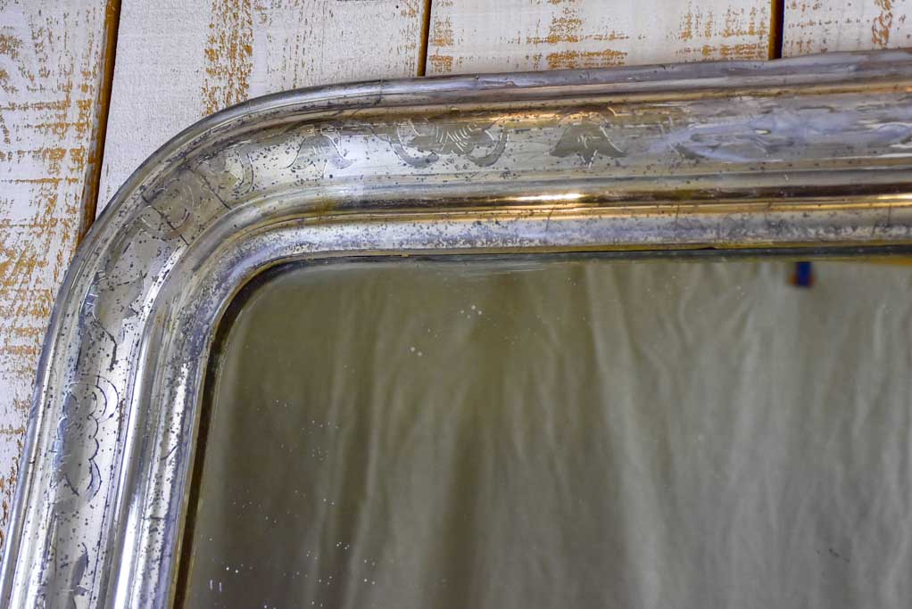 19th Century Louis Philippe mirror with silver leaf frame 29¼" x 42½"