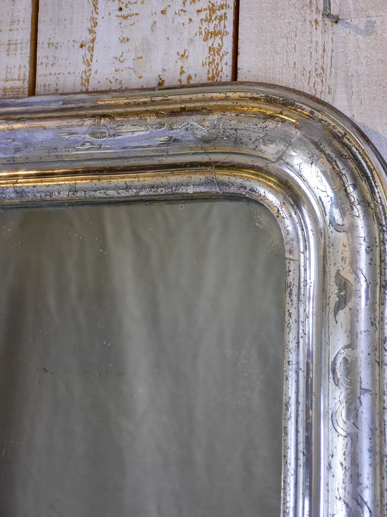 19th Century Louis Philippe mirror with silver leaf frame 29¼" x 42½"