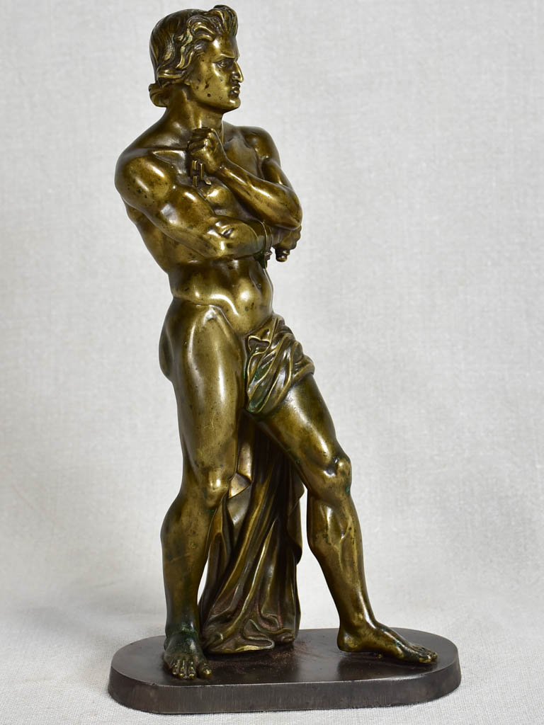 19th-century bronze sculpture of Spartacus attributed to Denis Foyatier (1793-1863) 11¾"