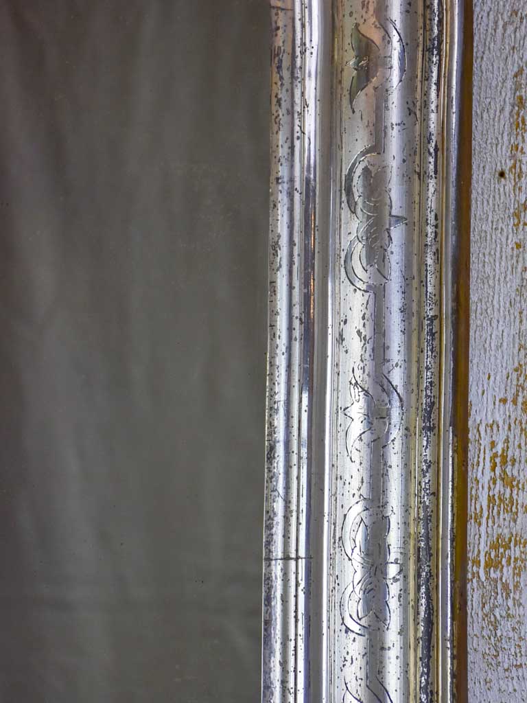19th Century Louis Philippe mirror with silver leaf frame 29¼" x 42½"