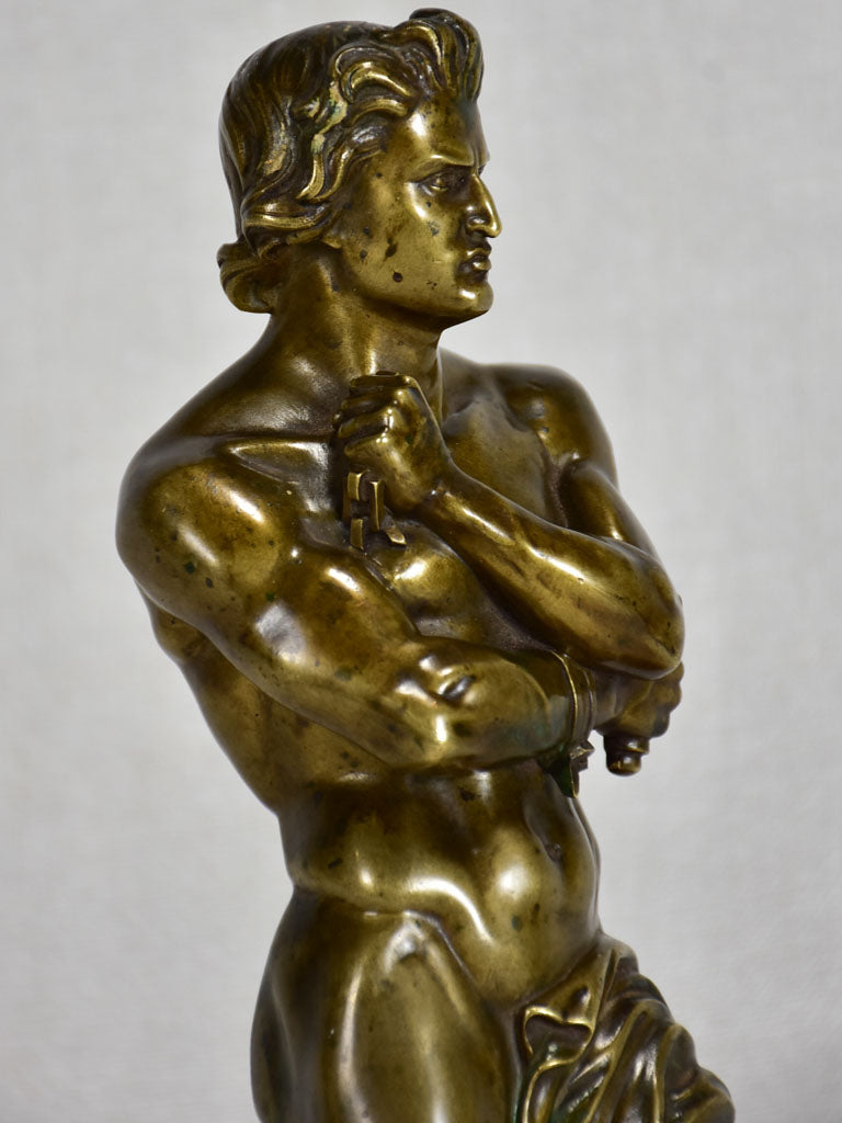 19th-century bronze sculpture of Spartacus attributed to Denis Foyatier (1793-1863) 11¾"